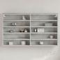 Preview: ARDEBO.de - Vitrinenschrank Betongrau 100x15x58 cm Holzwerkstoff