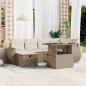 Preview: ARDEBO.de - 7-tlg. Garten-Sofagarnitur mit Kissen Beige Poly Rattan