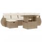 Preview: 7-tlg. Garten-Sofagarnitur mit Kissen Beige Poly Rattan