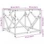 Preview: Couchtisch mit Glasplatte Transparent 50x50x41 cm Stahl