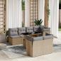 Preview: ARDEBO.de - 8-tlg. Garten-Sofagarnitur mit Kissen Beige Poly Rattan