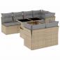 Preview: 8-tlg. Garten-Sofagarnitur mit Kissen Beige Poly Rattan