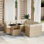 Preview: ARDEBO.de - 9-tlg. Garten-Sofagarnitur mit Kissen Beige Poly Rattan