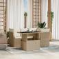 Preview: ARDEBO.de - 5-tlg. Garten-Sofagarnitur mit Kissen Beige Poly Rattan