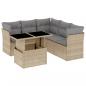 Preview: 6-tlg. Garten-Sofagarnitur mit Kissen Beige Poly Rattan