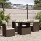 Preview: ARDEBO.de - 6-tlg. Garten-Sofagarnitur mit Kissen Braun Poly Rattan