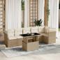 Preview: ARDEBO.de - 7-tlg. Garten-Sofagarnitur mit Kissen Beige Poly Rattan