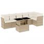 Preview: 7-tlg. Garten-Sofagarnitur mit Kissen Beige Poly Rattan