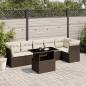 Preview: ARDEBO.de - 7-tlg. Garten-Sofagarnitur mit Kissen Braun Poly Rattan