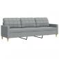 Preview: 3-Sitzer-Sofa Hellgrau 210 cm Stoff