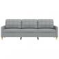 Preview: 3-Sitzer-Sofa Hellgrau 210 cm Stoff