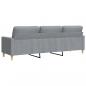 Preview: 3-Sitzer-Sofa Hellgrau 210 cm Stoff