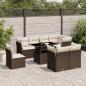 Preview: ARDEBO.de - 9-tlg. Garten-Sofagarnitur mit Kissen Braun Poly Rattan