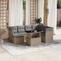 Preview: ARDEBO.de - 8-tlg. Garten-Sofagarnitur mit Kissen Beige Poly Rattan