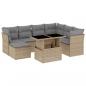 Preview: 8-tlg. Garten-Sofagarnitur mit Kissen Beige Poly Rattan