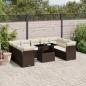 Preview: ARDEBO.de - 10-tlg. Garten-Sofagarnitur mit Kissen Braun Poly Rattan