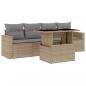 Preview: 5-tlg. Garten-Sofagarnitur mit Kissen Beige Poly Rattan