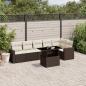 Preview: ARDEBO.de - 7-tlg. Garten-Sofagarnitur mit Kissen Braun Poly Rattan