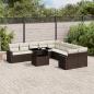 Preview: ARDEBO.de - 11-tlg. Garten-Sofagarnitur mit Kissen Braun Poly Rattan