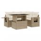 Preview: 5-tlg. Garten-Sofagarnitur mit Kissen Beige Poly Rattan