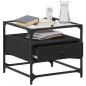 Preview: Couchtisch mit Glasplatte Schwarz 50x50x45 cm Stahl