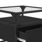 Preview: Couchtisch mit Glasplatte Schwarz 50x50x45 cm Stahl