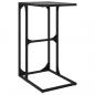 Preview: Beistelltisch mit Glasplatte Schwarz 40x30x61,5 cm Stahl