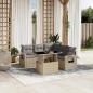 Preview: ARDEBO.de - 6-tlg. Garten-Sofagarnitur mit Kissen Beige Poly Rattan