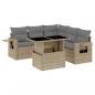 Preview: 6-tlg. Garten-Sofagarnitur mit Kissen Beige Poly Rattan