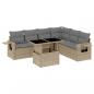 Preview: 7-tlg. Garten-Sofagarnitur mit Kissen Beige Poly Rattan