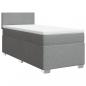 Preview: Boxspringbett mit Matratze Hellgrau 90x190 cm Stoff