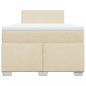 Preview: Boxspringbett mit Matratze Creme 120x190 cm Stoff