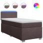 Preview: Boxspringbett mit Matratze Dunkelbraun 100x200 cm Stoff