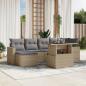 Preview: ARDEBO.de - 7-tlg. Garten-Sofagarnitur mit Kissen Beige Poly Rattan