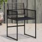 Preview: ARDEBO.de - Gartenstühle 4 Stk. Schwarz Poly Rattan