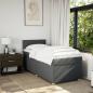 Preview: Boxspringbett mit Matratze Dunkelgrau 80x200 cm Stoff