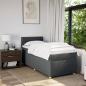 Preview: Boxspringbett mit Matratze Dunkelgrau 80x200 cm Stoff