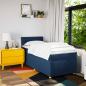 Preview: Boxspringbett mit Matratze Blau 80x200 cm Stoff