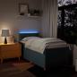 Preview: Boxspringbett mit Matratze Blau 80x200 cm Stoff