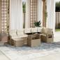 Preview: ARDEBO.de - 8-tlg. Garten-Sofagarnitur mit Kissen Beige Poly Rattan