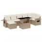 Preview: 8-tlg. Garten-Sofagarnitur mit Kissen Beige Poly Rattan