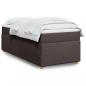 Preview: ARDEBO.de - Boxspringbett mit Matratze Dunkelbraun 90x200 cm Stoff