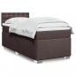 Preview: ARDEBO.de - Boxspringbett mit Matratze Dunkelbraun 90x200 cm Stoff