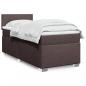 Preview: ARDEBO.de - Boxspringbett mit Matratze Dunkelbraun 100x200 cm Stoff