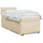 Preview: ARDEBO.de - Boxspringbett mit Matratze Creme 100x200 cm Stoff