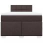 Preview: Boxspringbett mit Matratze Dunkelbraun 120x190 cm Stoff