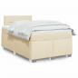 Preview: ARDEBO.de - Boxspringbett mit Matratze Creme 120x190 cm Stoff