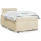 Preview: ARDEBO.de - Boxspringbett mit Matratze Creme 120x190 cm Stoff