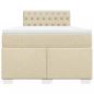 Preview: Boxspringbett mit Matratze Creme 120x190 cm Stoff