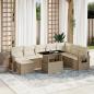 Preview: ARDEBO.de - 9-tlg. Garten-Sofagarnitur mit Kissen Beige Poly Rattan